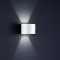 Helestra Siri 44 - R LED Außenwandleuchte, weiß matt