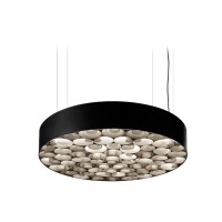 LZF Lamps Spiro Medium LED Pendelleuchte, äußerer Schirm: schwarz, innen: grau