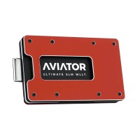 Aviator Wallet Aluminium Imola Red Slide Slim Wallet Geldbörse, rot eloxiert (Vorderseite)