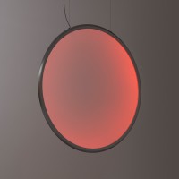 Artemide Discovery Vertical 70 RGBW LED Sospensione, Aluminium satiniert (Lichtfarbe rot)