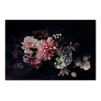 ImageLand Glasbild Digitaldruck Blüten in Purpurrot II, 80 x 120 cm, Digitaldruck hinter Glas