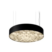 LZF Lamps Spiro Medium LED Pendelleuchte, äußerer Schirm: schwarz, innen: elfenbeinweiß