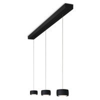 Oligo Grace Black Edition LED Pendelleuchte, 3-flg., TW, unsichtbare Höhenverstellung, schwarz matt