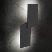 Lodes Puzzle Outdoor Double Square LED Außenwandleuchte, schwarz