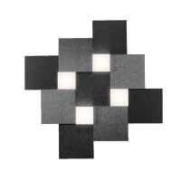 Grossmann Creo LED Wand- / Deckenleuchte, 44 x 44 cm, schwarz glänzend