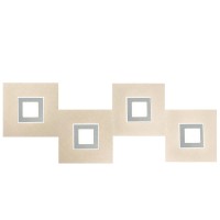 Grossmann Karree LED Wand- / Deckenleuchte, perlglanz, 4-flg., Dim-to-Warm, Rahmen: Titan 