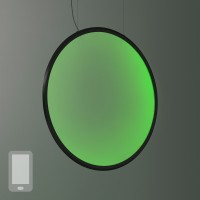 Artemide Discovery Vertical 70 RGBW LED Sospensione, App-kompatibel, schwarz (Lichtfarbe grün)