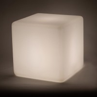 Epstein-Design Würfel LED Akkuleuchte, 35 cm, weiß