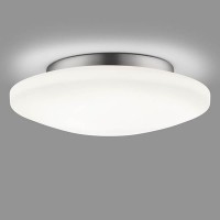 Helestra Kymo LED Deckenleuchte, Ø: 36 cm, Chrom / Opalglas weiß
