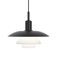 Louis Poulsen PH 5/5 LED Pendelleuchte, Bluetooth Wireless & Dim-to-Warm, Metall schwarz / Opalglas weiß