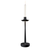 Villeroy & Boch Aarhus LED Akkuleuchte & Kerzenständer, schwarz (Kerze nicht inbegriffen)