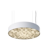 LZF Lamps Spiro Medium LED Pendelleuchte, äußerer Schirm: weiß, innen: elfenbeinweiß