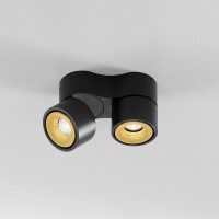Egger Licht DLS Lighting Clippo Duo LED Wand- / Deckenstrahler, Dim-to-Warm, schwarz / Gold