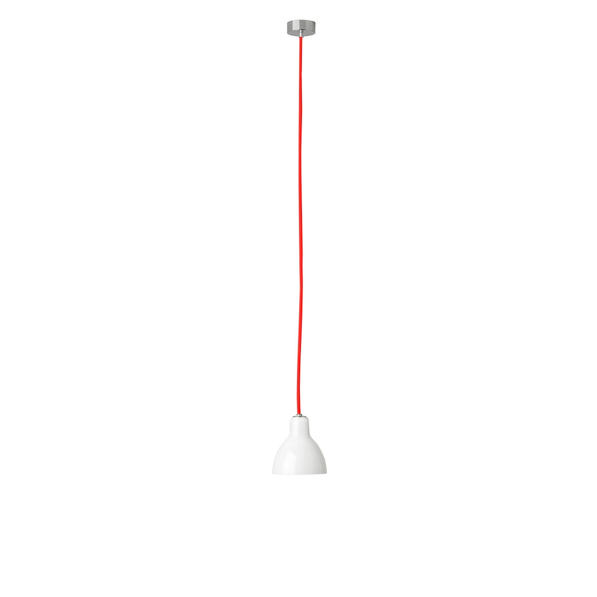 Rotaliana Luxy H5 Pendelleuchte, Kabel: rot, Schirm: weiß glänzend