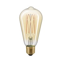 Sigor LED Filament Edison Lampe Slim E27 Gold, 7 W, 2500 K, dimmbar, Ø: 6,4 cm
