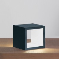 Icone Cubo LED Tischleuchte, Titan / weiß