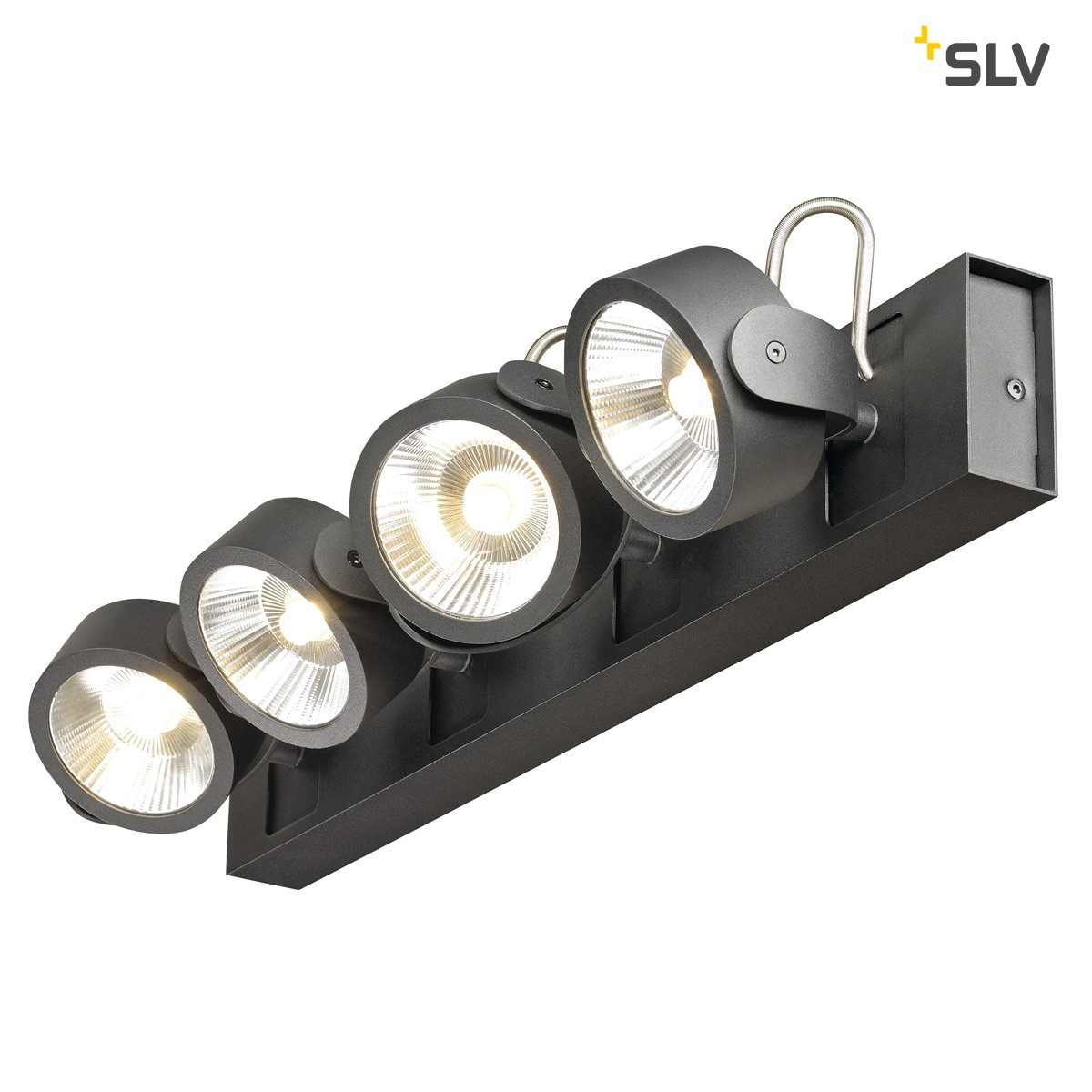 SLV Kalu LED Wand- / Deckenleuchte, 4-flg. 60°, schwarz