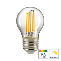 Sigor LED Filament Kugellampe E27 klar, 4,5 W, 2700 K, dimmbar, Ø: 4,5 cm