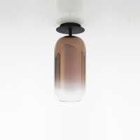 Artemide Gople Lamp Mini Soffitto, schwarz, Schirm: Bronze