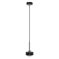 Top Light Puk Mini Drop Solo LED Pendelleuchte, Gehäuse, schwarz matt / Chrom, mit Linse klar (nicht inbegriffen)