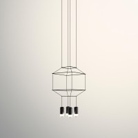 Vibia Wireflow LED Pendelleuchte, 4-flg., 50 x 50 cm, schwarz