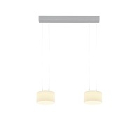 Bankamp Grand LED Pendelleuchte, 2-flg., Vertical flex, Aluminium eloxiert, Schirm: Glas opalweiß