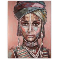 L.C. Wholesaler Ölbild Dame mit Turban und Ohrringen, 160 x 120 cm, Öl auf Leinwand