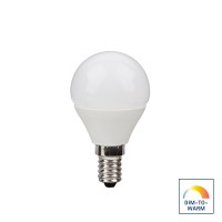 Sigor LED Kugellampe Ecolux E14, 6 W, Dim-to-Warm, Ø: 4,5 cm