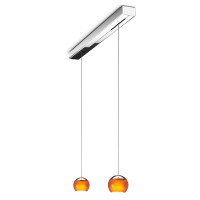 Oligo Balino LED Pendelleuchte, 2-flg., Chrom / orange glänzend