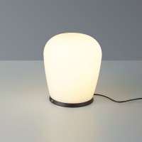 Bopp Plus Cara LED Tischleuchte, Ø: 20 cm, schwarz eloxiert / Opalglas