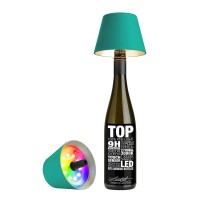 Top 2.0 RGB LED Akkuleuchte &amp; Flaschenaufsatz, türkis