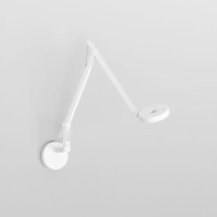 Rotaliana String W2 Mini Dim-To-Warm LED Wandleuchte, weiß matt, Textilkabel: Silber