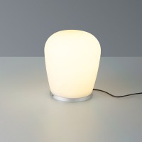 Bopp Plus Cara LED Tischleuchte, Ø: 20 cm, Aluminium eloxiert / Opalglas