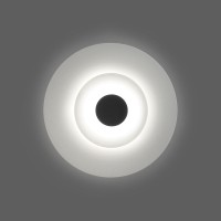 Milan Halos LED Wandleuchte, Ø: 36,5 cm, weiß / schwarz matt