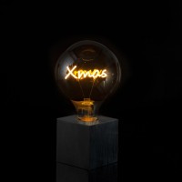 Sompex Cubic Tischleuchte schwarz, mit Motiv Leuchtmittel, Xmas (©Leuchtenland.com)
