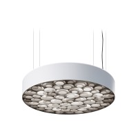 LZF Lamps Spiro Medium LED Pendelleuchte, äußerer Schirm: weiß, innen: grau