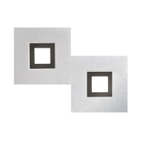 Grossmann Karree LED Wand- / Deckenleuchte, Aluminium, 2-flg., Dim-to-Warm, Rahmen: schwarz matt