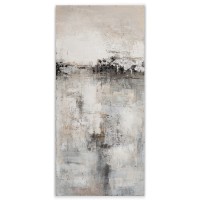 ImageLand Gemälde Abstrakte Welten in Grau und Silber, 150 x 70 cm, Acryl auf Leinwand