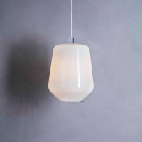 Prandina Luisa S3 LED Pendelleuchte, Struktur: Chrom, Glas weiß glänzend