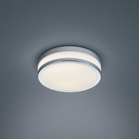 Helestra Zelo LED Deckenleuchte, rund, Ø: 22 cm, Chrom / Opalglas