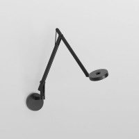 Rotaliana String W2 Mini Dim-To-Warm LED Wandleuchte, schwarz matt, Textilkabel: schwarz