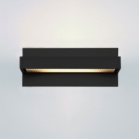 Serien.lighting SML² 300 Wall LED, schwarz lackiert, Gläser: satinée / Raster, mit SML² 300 Wall Wandabdeckung, schwarz lackiert