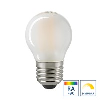 Sigor LED Filament Kugellampe E27 matt, 6 W, 2700 K, dimmbar, Ø: 4,5 cm