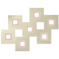 Grossmann Karree LED Deckenleuchte, perlglanz, 7-flg., Dim-to-Warm, Rahmen: pastellkupfer