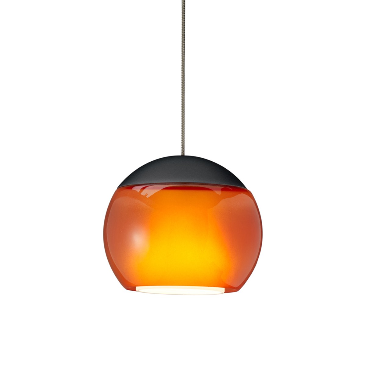 Oligo Balino LED Pendelleuchte, 1. Generation, schwarz matt / orange glänzend