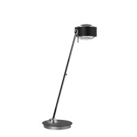Top Light Puk Maxx Table LED Tischleuchte, 60 cm, Gehäuse, schwarz matt / Chrom, mit Einsätzen Linse klar / Linse klar (Einsätze nicht inbegriffen)
