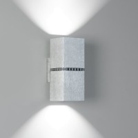 Milan Dau Doble Spot LED Wandleuchte, Aluminium gebürstet