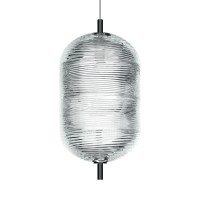 Lodes Jefferson Medium LED Pendelleuchte, Auslaufmodell, Chrom schwarz - Glas: transparent