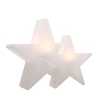 8 seasons design Shining Star Dekoleuchte 40 und 60 cm, 2er-Set, weiß