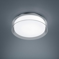 Helestra Olvi LED Deckenleuchte, Ø: 30 cm, Opal weiß / Außenglas klar